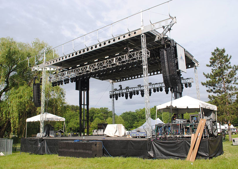 Apex mobile stage fully rigged at an outdoor festival